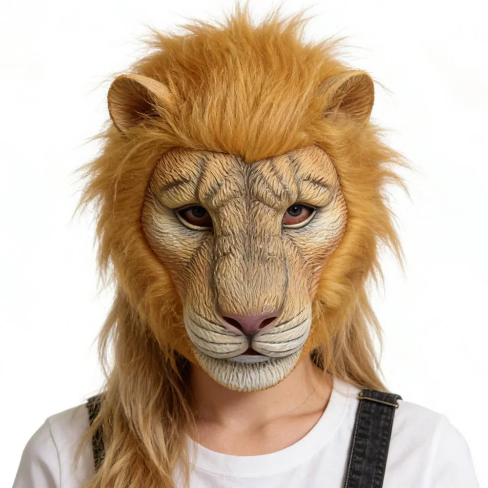 Masque Lion Blanc en Latex