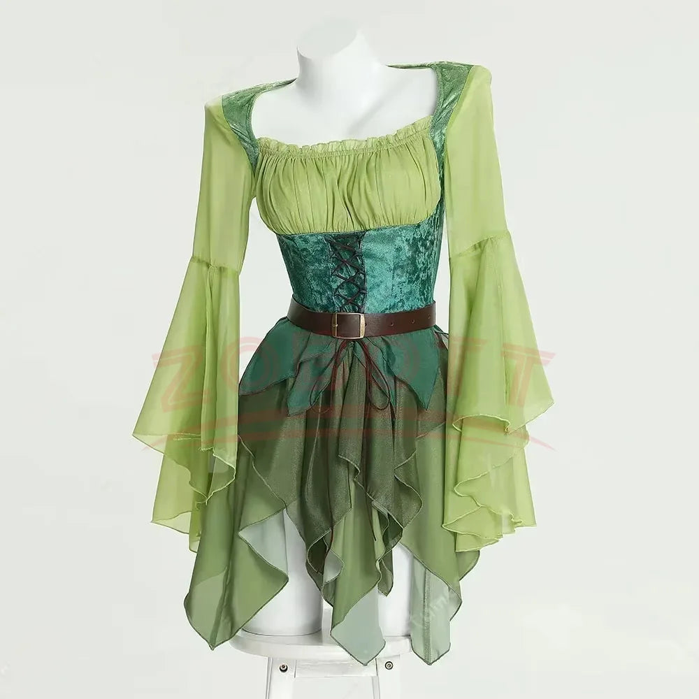 Déguisement Elfe Vert avec Ailes et Ceinture – vue 2