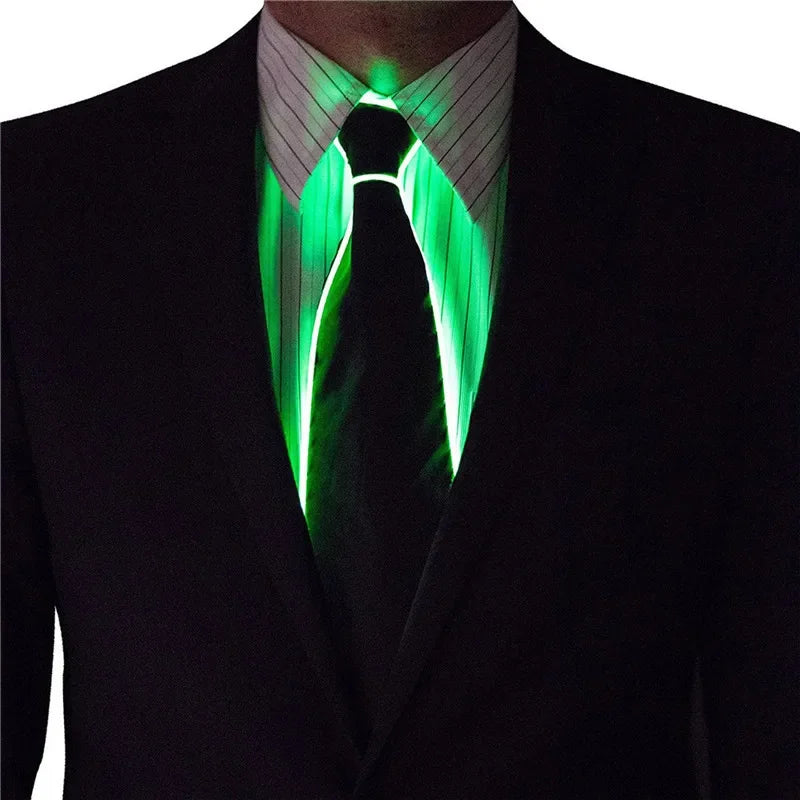 Cravate Lumineuse LED Néon – Accessoire de Fête Homme