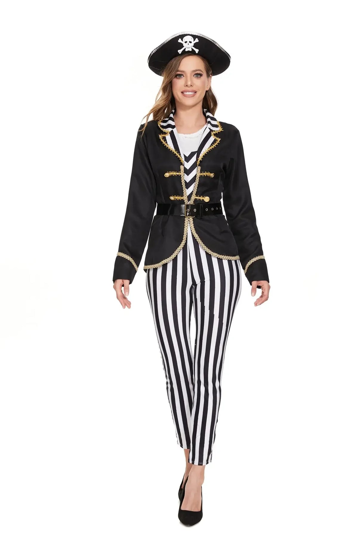 Déguisement Capitaine Pirate Femme Pantalon Rayé – vue 4