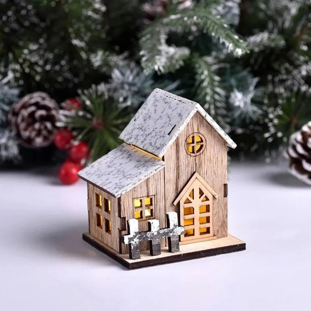Maisonnette en bois lumineuse Noël – vue 3