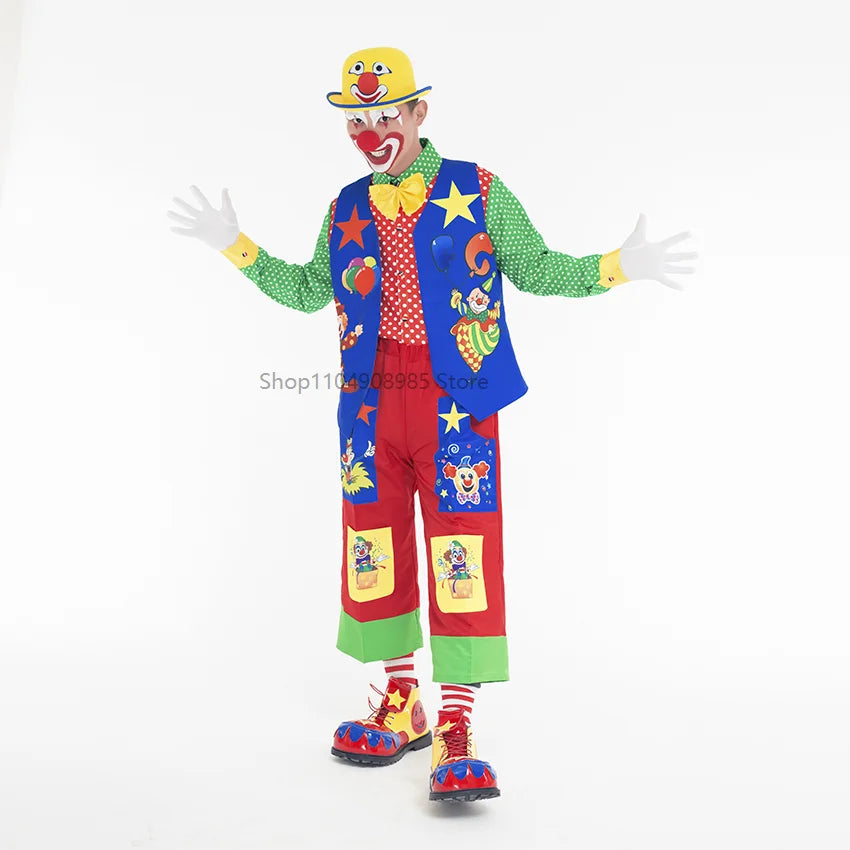 Déguisement Clown Rigolo Adulte – Tenue Colorée de Fête – vue 9