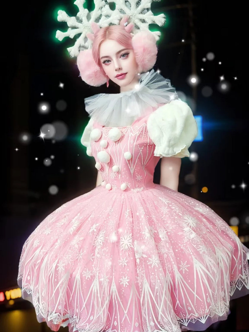 Déguisement Princesse des Neiges — Robe Bleue et Blanche – vue 5