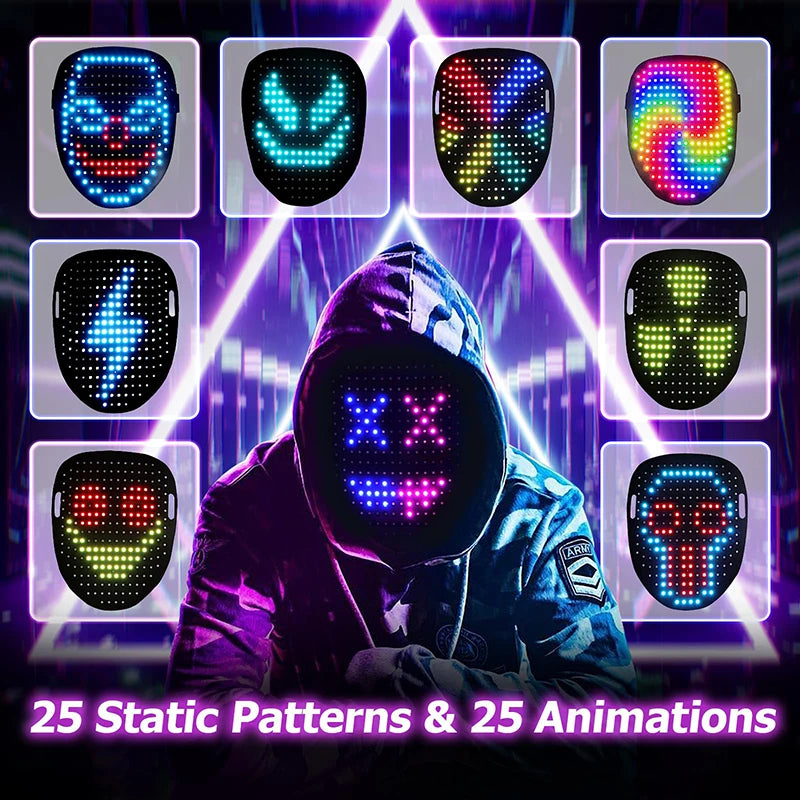 Masque LED Lumineux à Visages Animés – vue 2