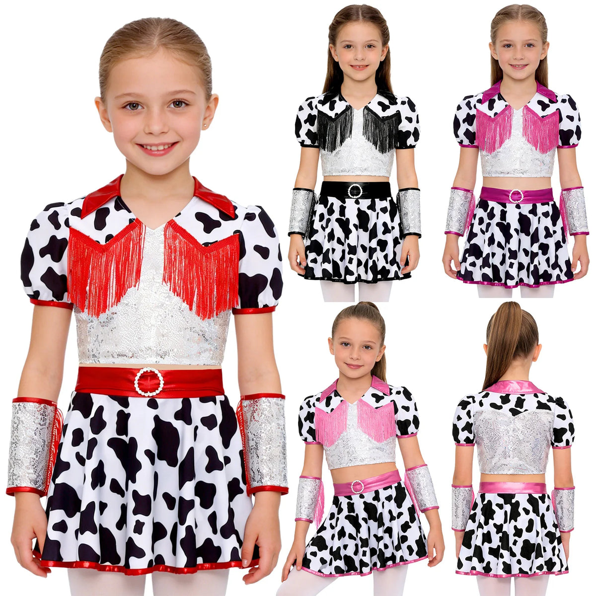 Déguisement Cowgirl Fille à Sequins – Crop Top et Jupe-Culotte – vue 2
