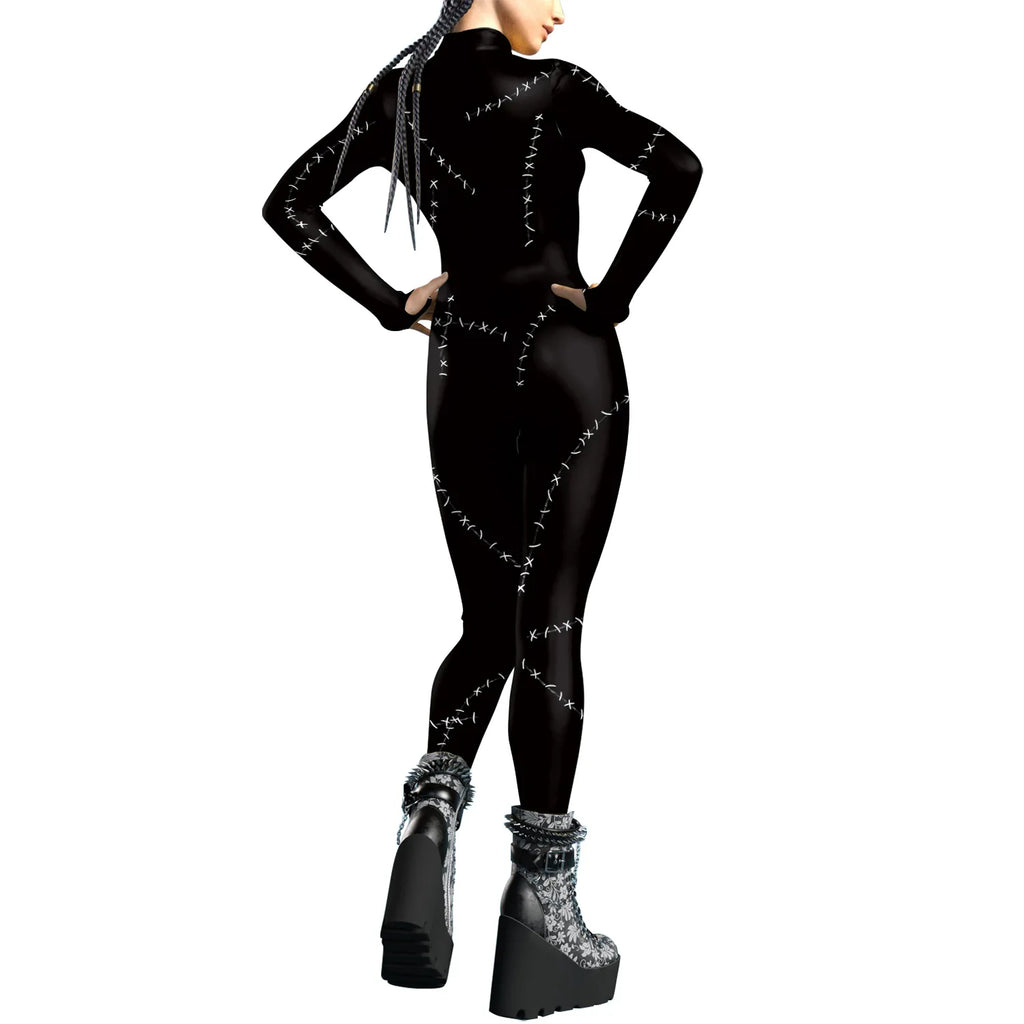 Combinaison Chat Noir Femme - Costume Moulant Halloween – vue 5
