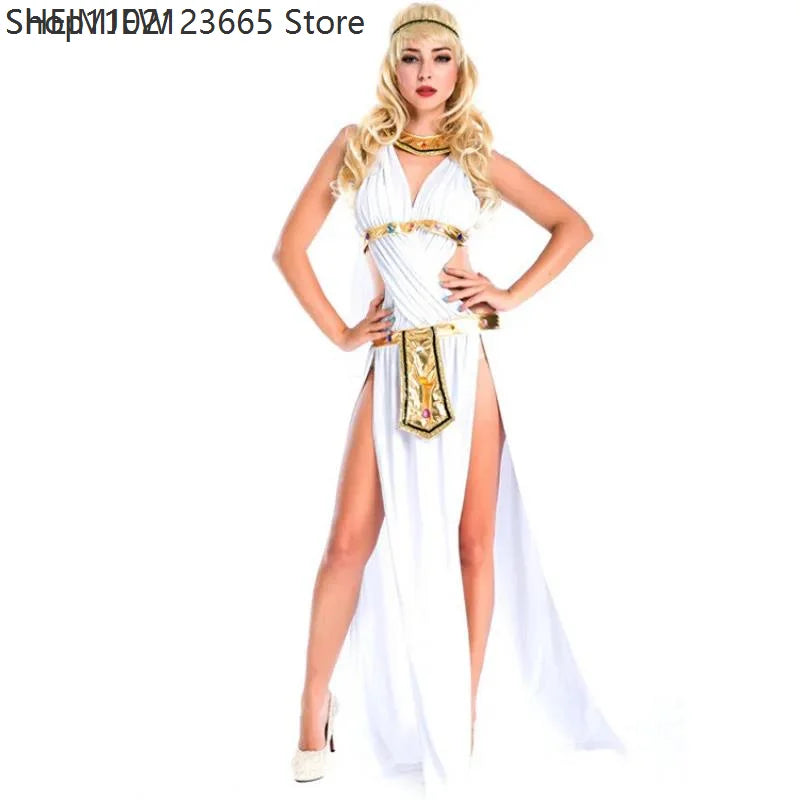 Robe de Déesse Grecque Sexy Blanche – Princesse Égyptienne – vue 2