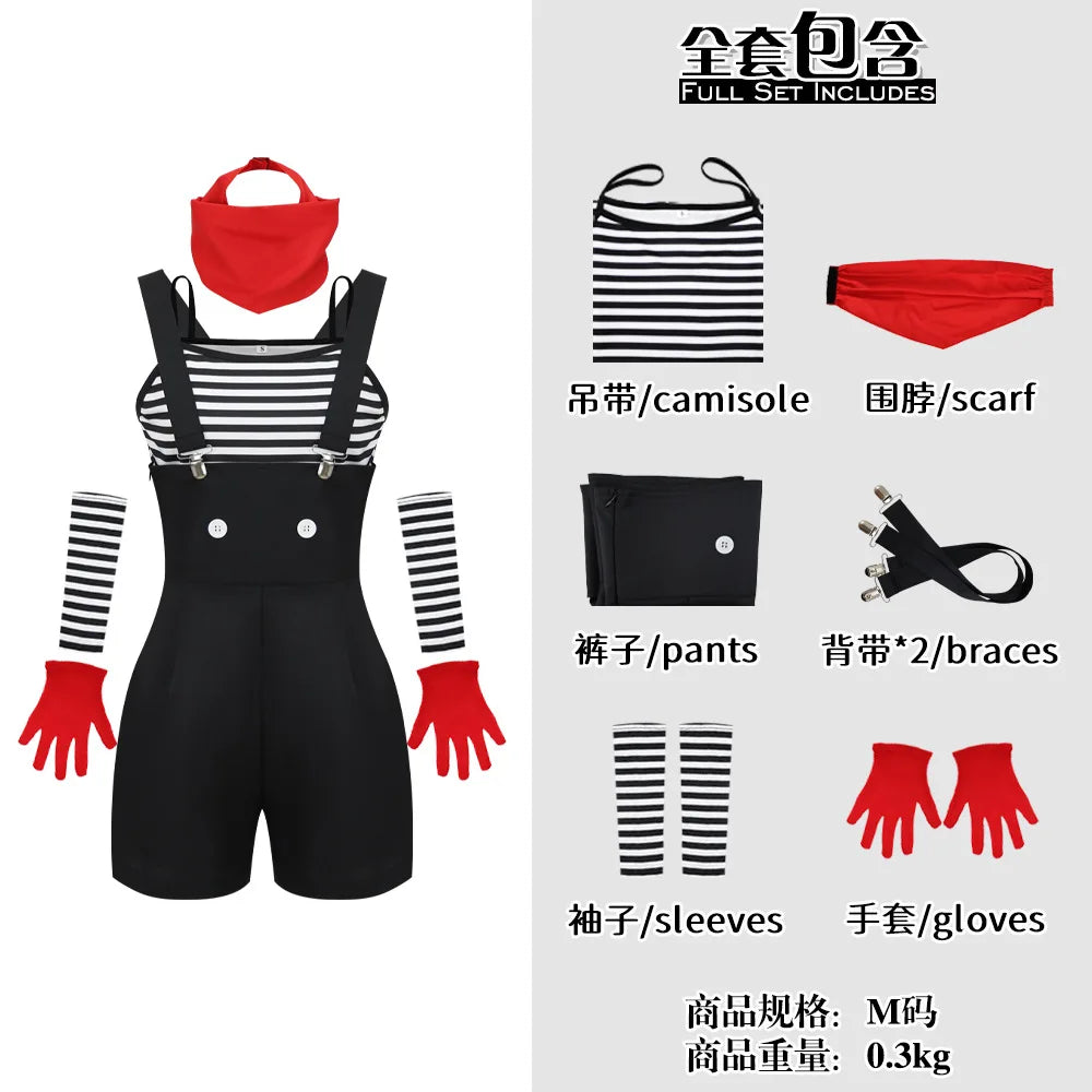 Déguisement Mime Rayé Rétro Femme – vue 6