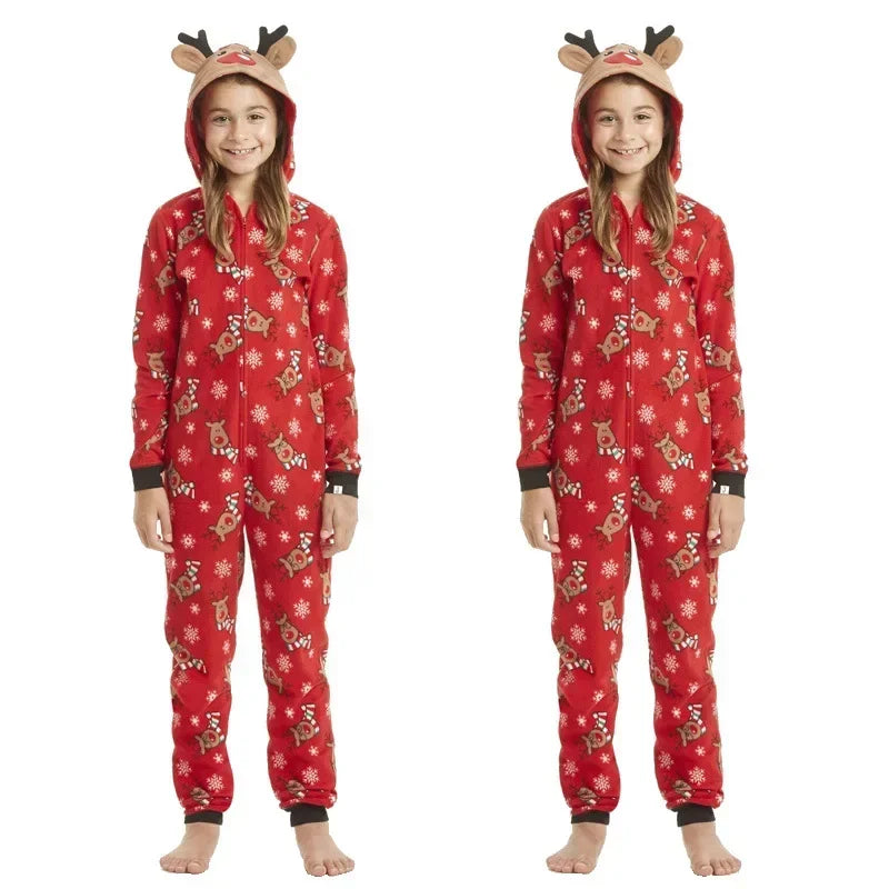 Combinaison Famille Élan de Noël - Pyjama à Capuche – vue 4