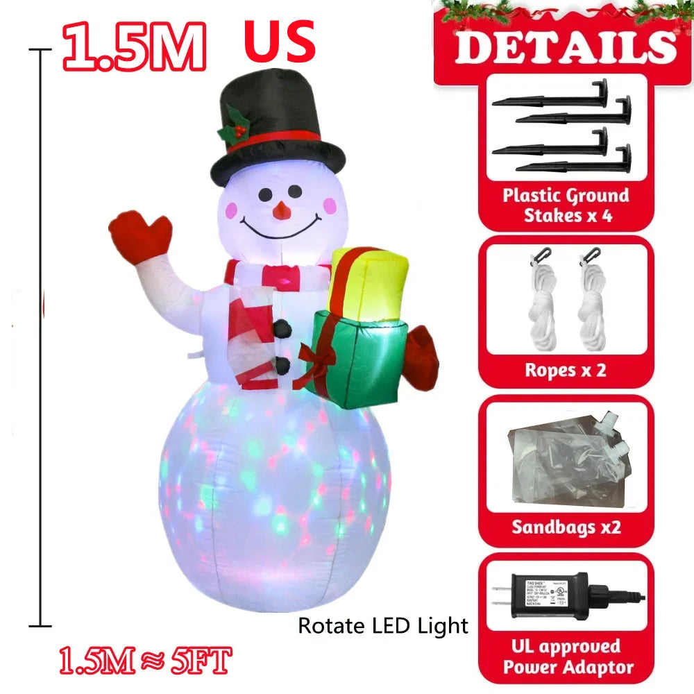 Père Noël sur Ours Polaire Gonflable 2,1 m – Décoration – vue 7