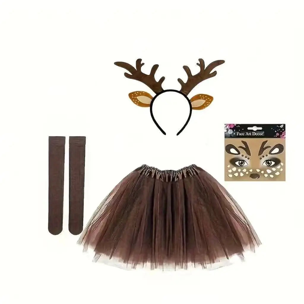 Kit Renne – Bois, Queue et Tutu Marron Étoilé – vue 6