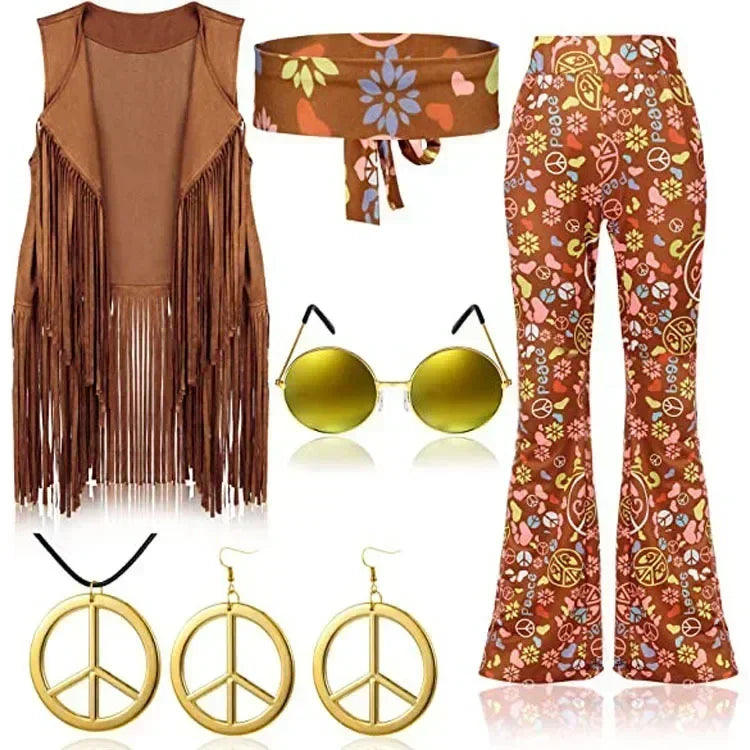 Gilet Hippie à Franges Peace & Love Femme – vue 11