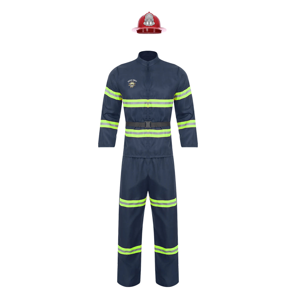 Déguisement Pompier Homme – Veste, Pantalon, Ceinture et Casque – vue 7