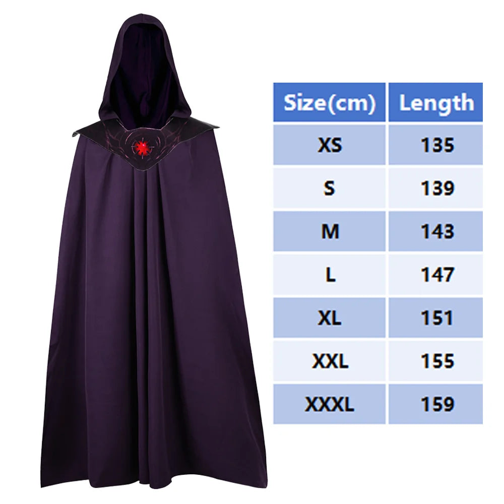 Cape de Sorcier Violette à Capuche – Médaillon Lumineux – vue 7