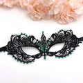 Masque Vénitien Doré et Argenté en Dentelle avec Strass – vue 6