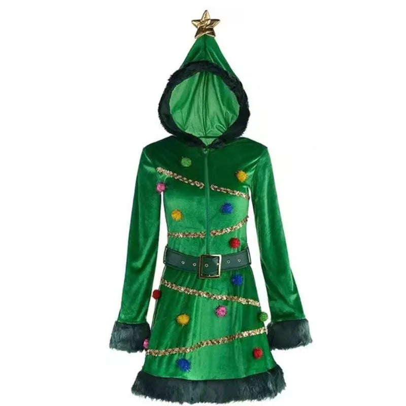 Robe Sapin de Noël Femme – Tenue de Scène Complète – vue 3