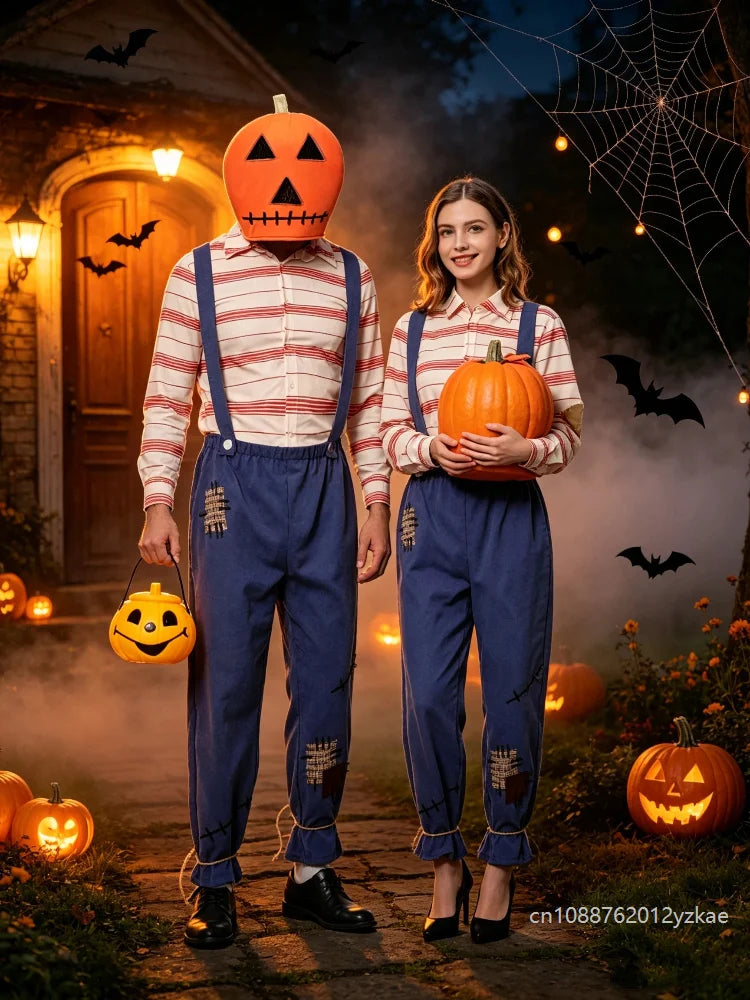 Costume Famille Épouvantail Citrouille