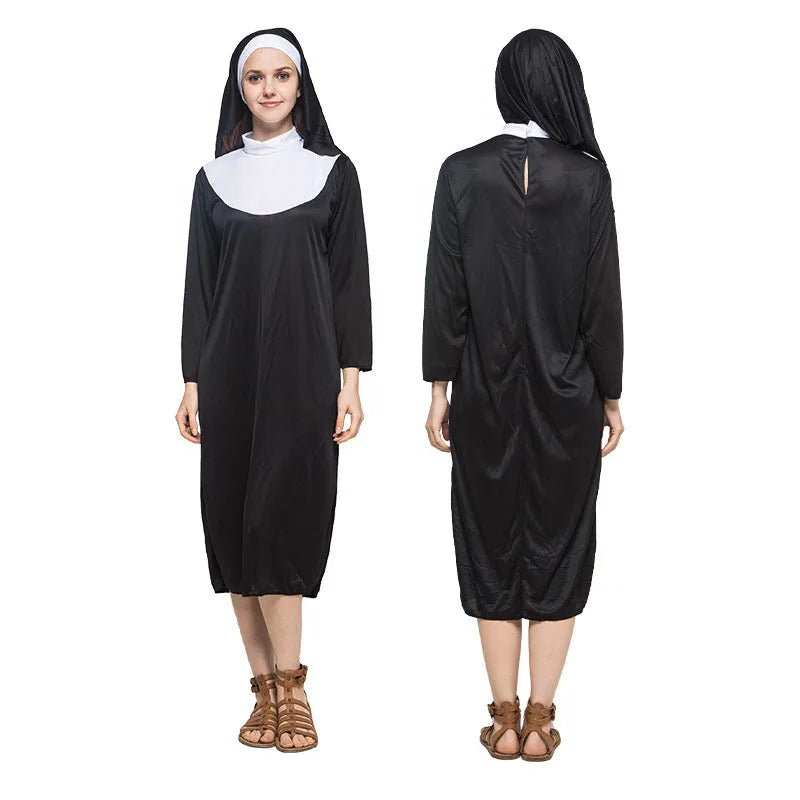 Robe de nonne noire traditionnelle – du M au XL