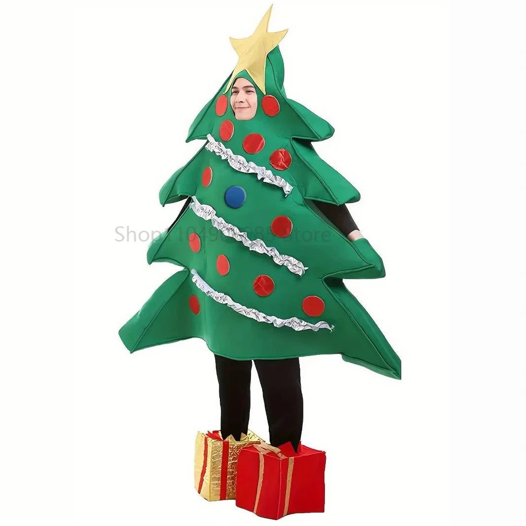 Déguisement Sapin de Noël Adulte avec Couvre-Chaussures Cadeaux – vue 2