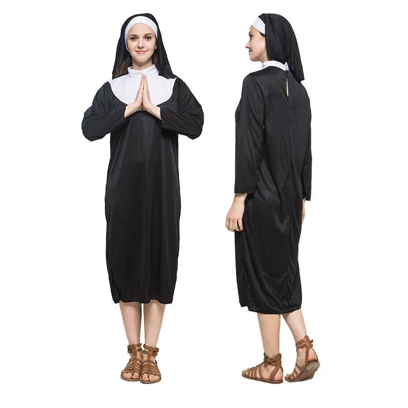 Robe de nonne noire traditionnelle – du M au XL – vue 2