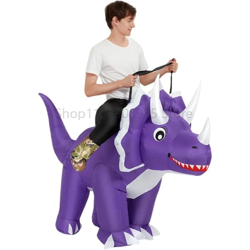 Déguisement Gonflable Tricératops à Chevaucher Adulte – vue 2