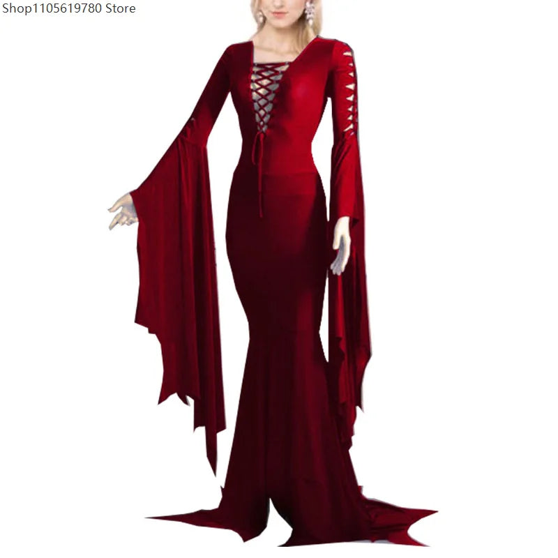 Robe Sorcière Gothique à Lacets – vue 3