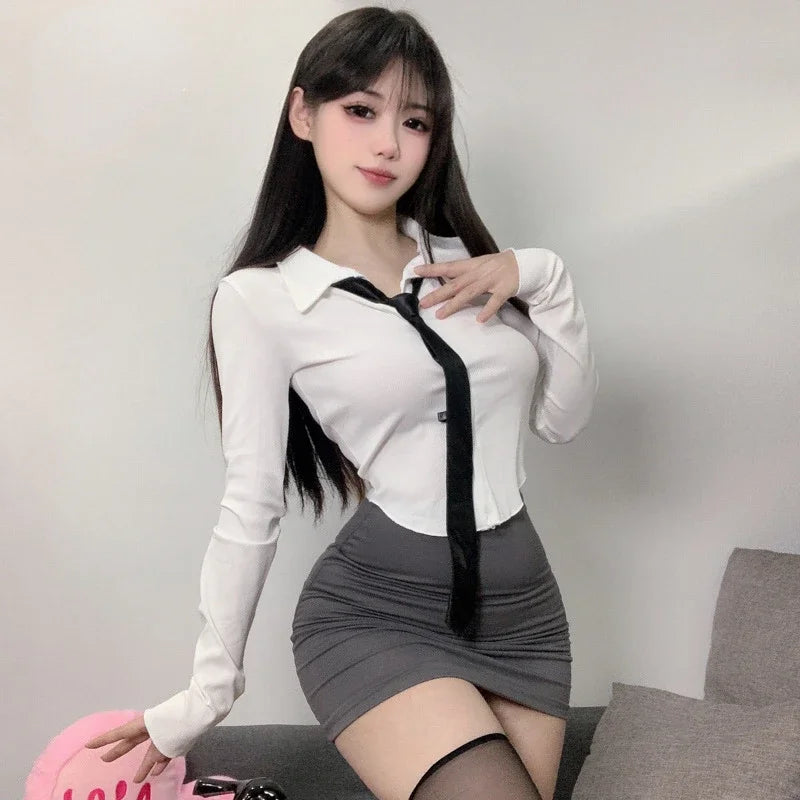 Déguisement Secrétaire Sexy – Chemise Blanche et Mini-Jupe – vue 3
