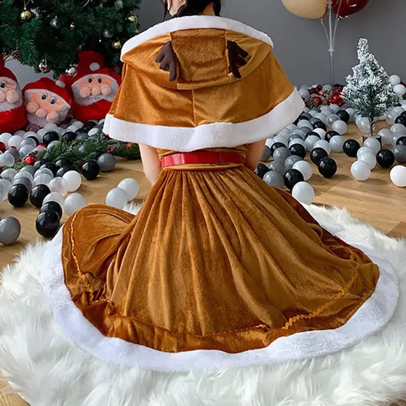 Robe Renne Femme avec Cape à Capuche – vue 6