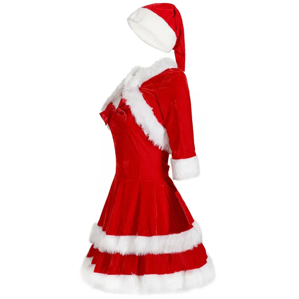 Robe Mère Noël avec Châle et Bonnet – vue 3