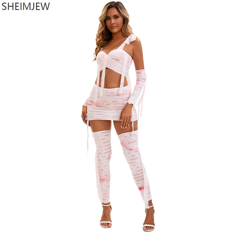 Déguisement Momie Sexy Ensanglantée Femme – vue 3