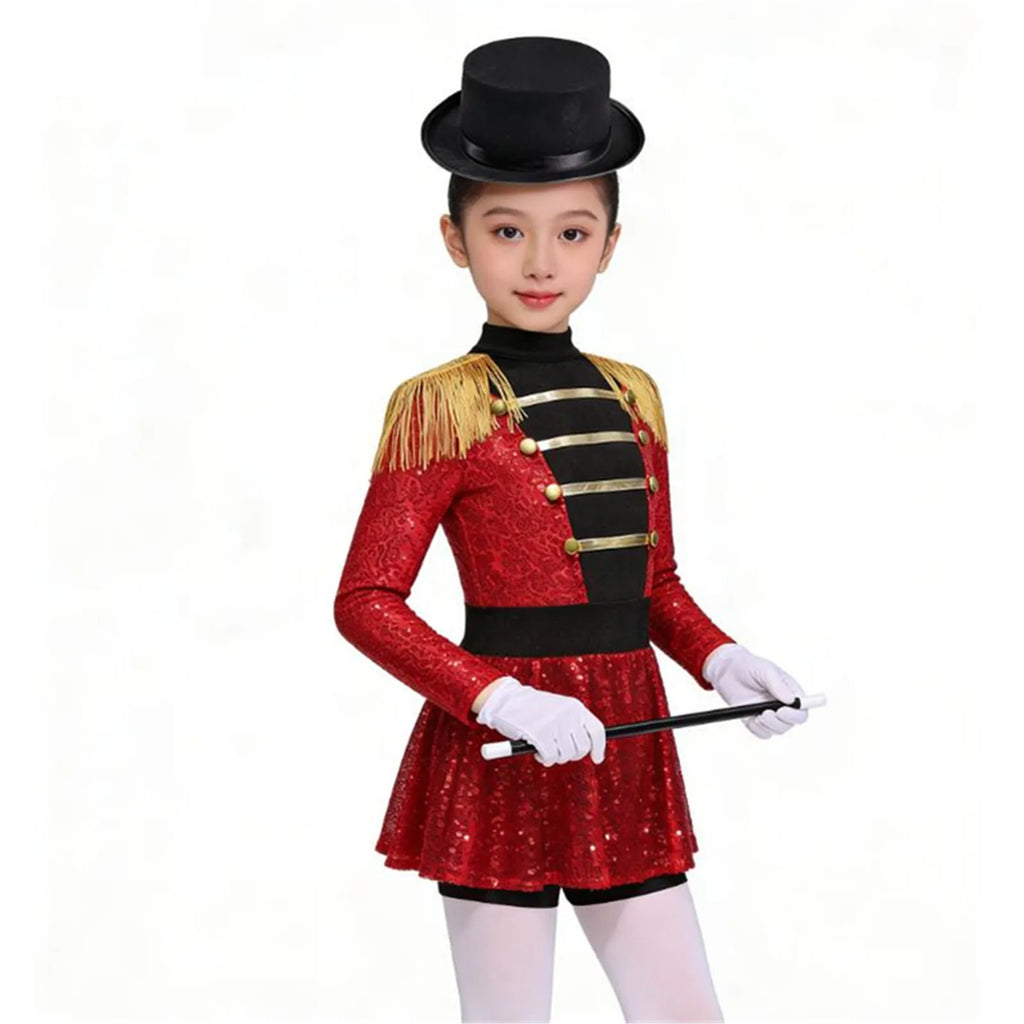 Déguisement Monsieur Loyal Fille – Body à Franges et Épaulettes – vue 2