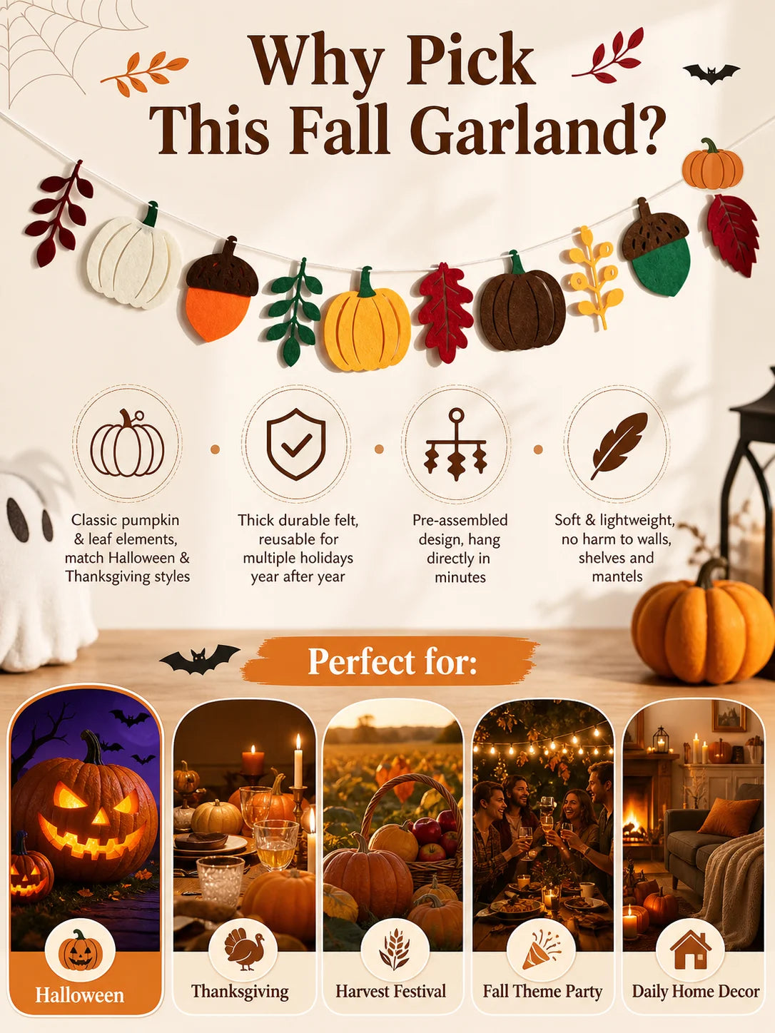 Guirlande décorative Halloween à l'unité – vue 5
