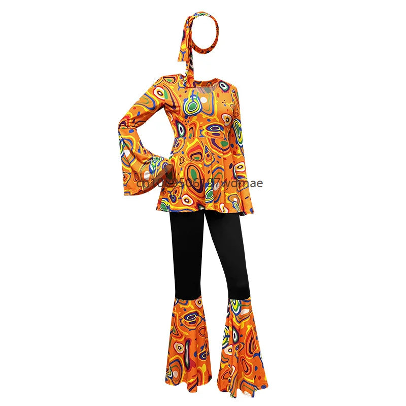 Déguisement Hippie Disco Femme Multicolore avec Bandeau – vue 14