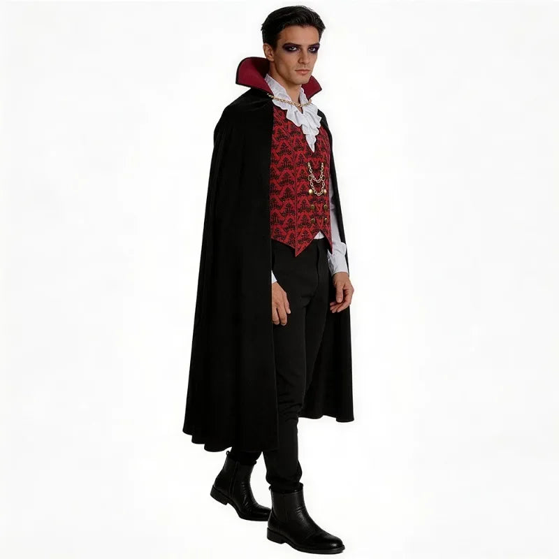 Costume Vampire Démoniaque Adulte – Chemise et Longue Cape – vue 4