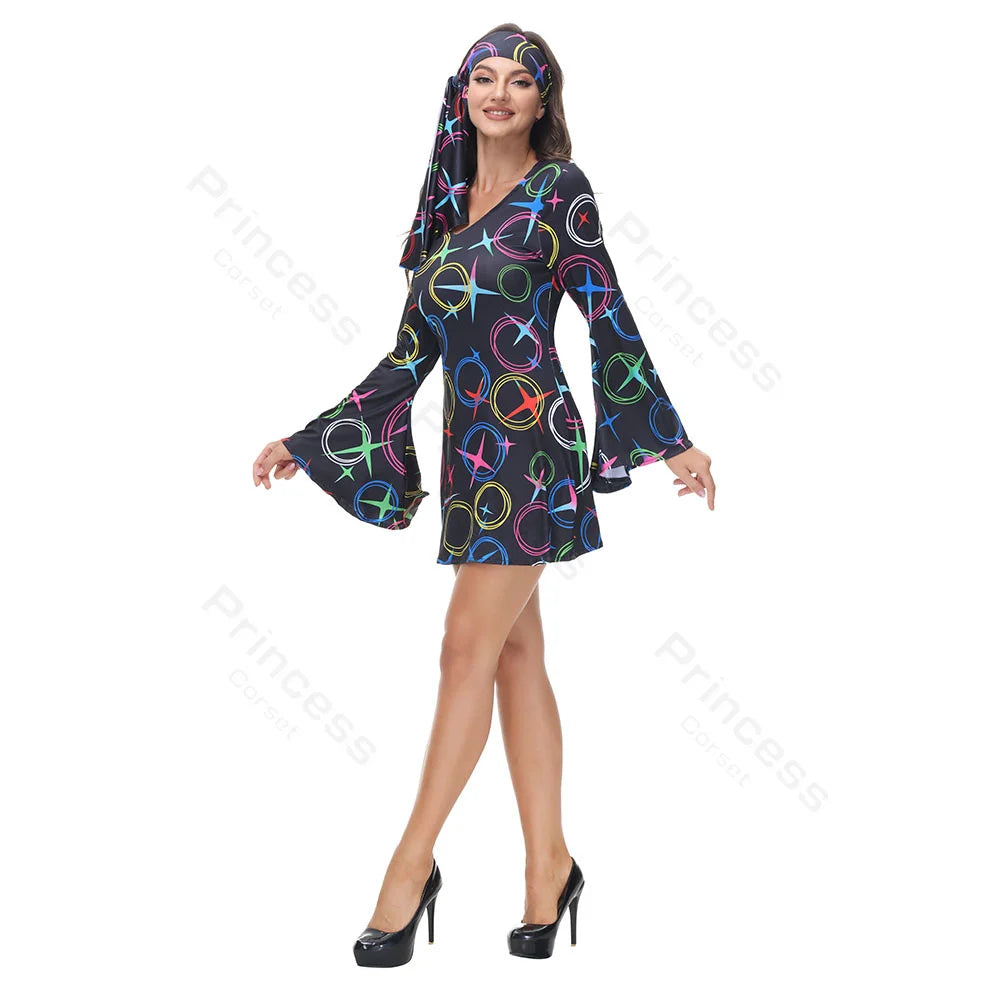 Robe Disco Années 70 Sexy avec Bandeau – vue 5