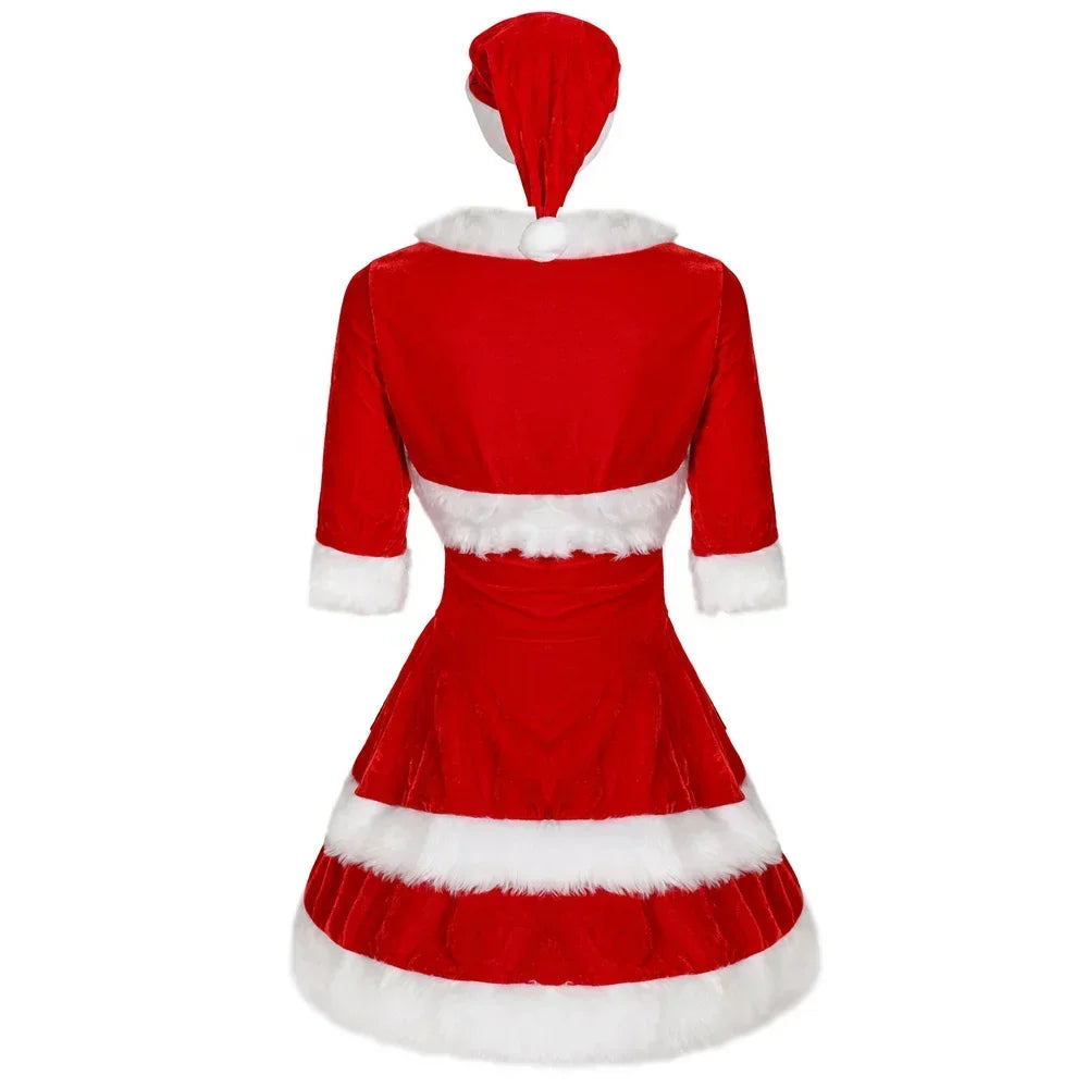 Robe Mère Noël avec Châle et Bonnet – vue 4