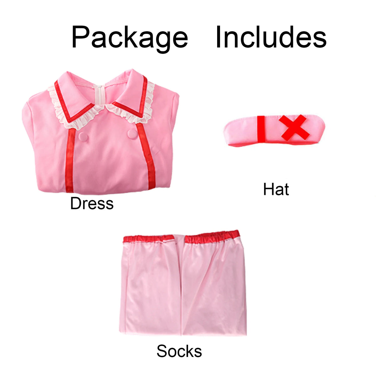 Robe d'Infirmière Rose avec Coiffe – vue 4