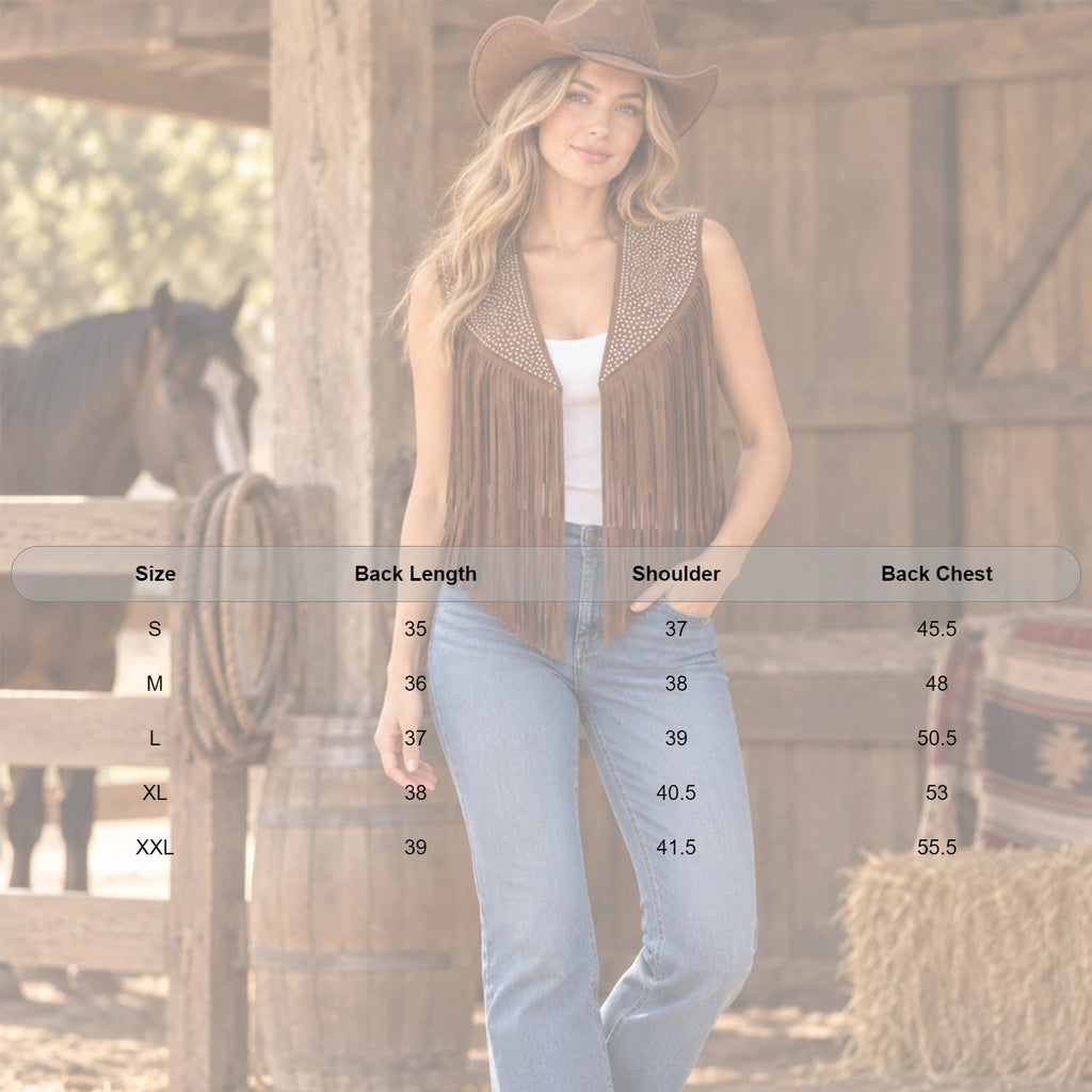 Gilet Cowgirl à Franges et Strass Femme – vue 5