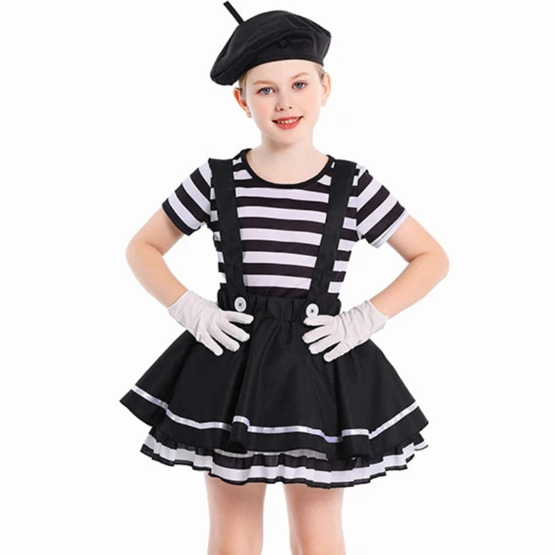 Déguisement Mime Femme – Rayures, Béret et Gants – vue 8