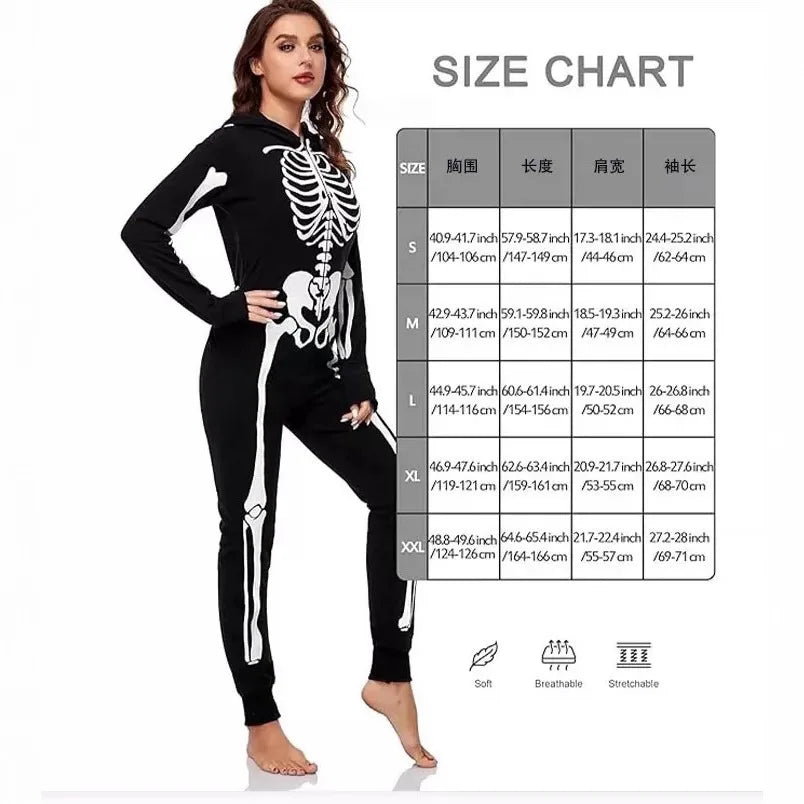 Combinaison Squelette Phosphorescente Halloween - Costume Effrayant – vue 4