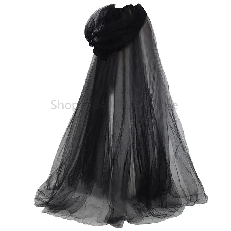 Cape de Sorcière Elfe en Tulle à Capuche – vue 7
