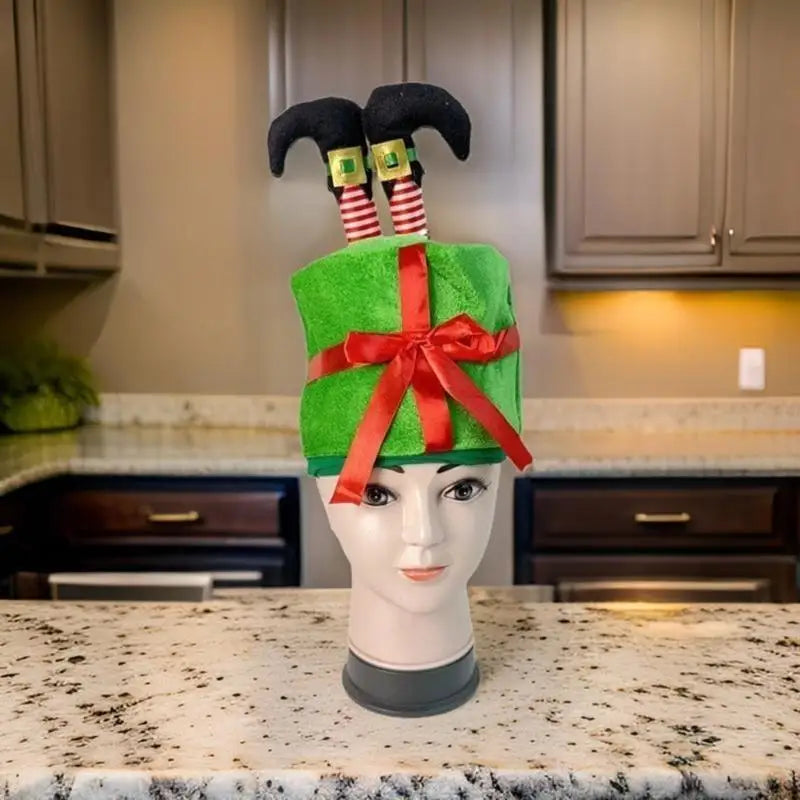 Chapeau Cadeau de Noël avec Jambes de Lutin