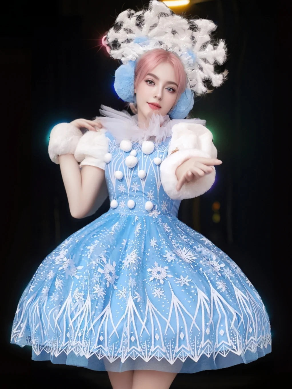 Déguisement Princesse des Neiges — Robe Bleue et Blanche