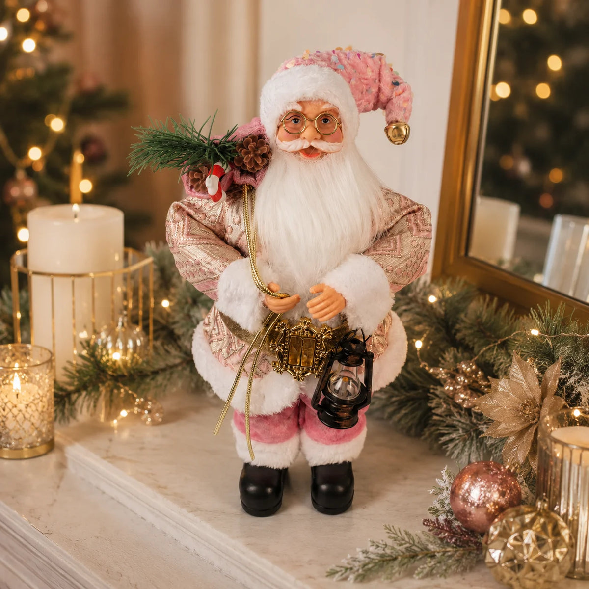 Figurine Père Noël 30 cm avec Lanterne – Décoration – vue 3