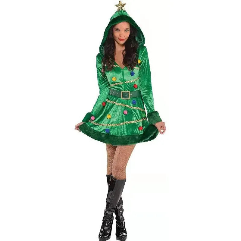 Robe Sapin de Noël Femme – Tenue de Scène Complète – vue 2