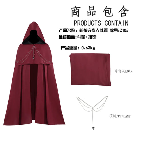 Cape Gothique à Capuche – Chevalier Noir, Vampire, Faucheuse – vue 2