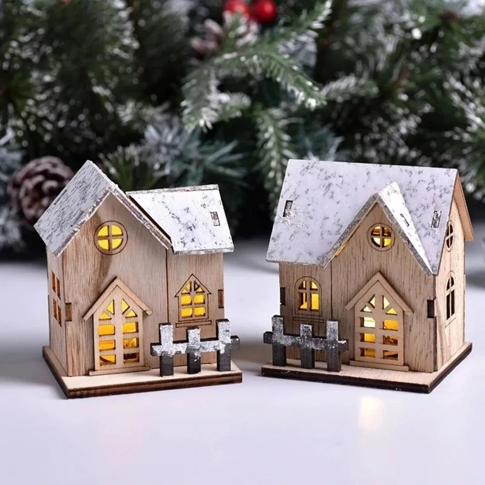 Maisonnette en bois lumineuse Noël - Panoplia
