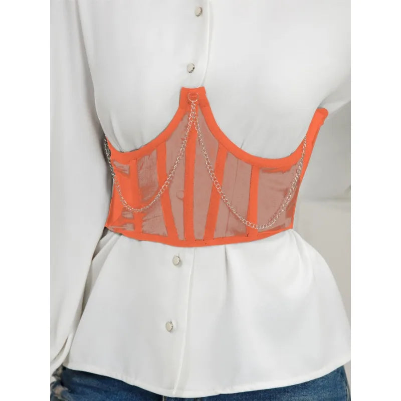 Corset Serre-Taille Punk à Chaînes – Bustier Sexy – vue 7