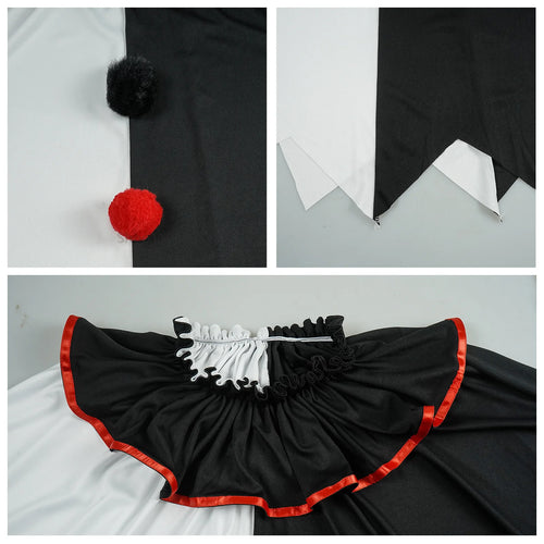 Cape Clown Effrayant Noire et Blanche – Adulte – vue 2
