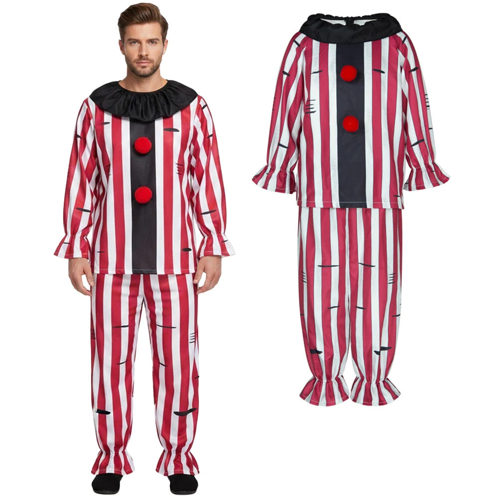 Déguisement Clown Rayé Rouge et Blanc Adulte